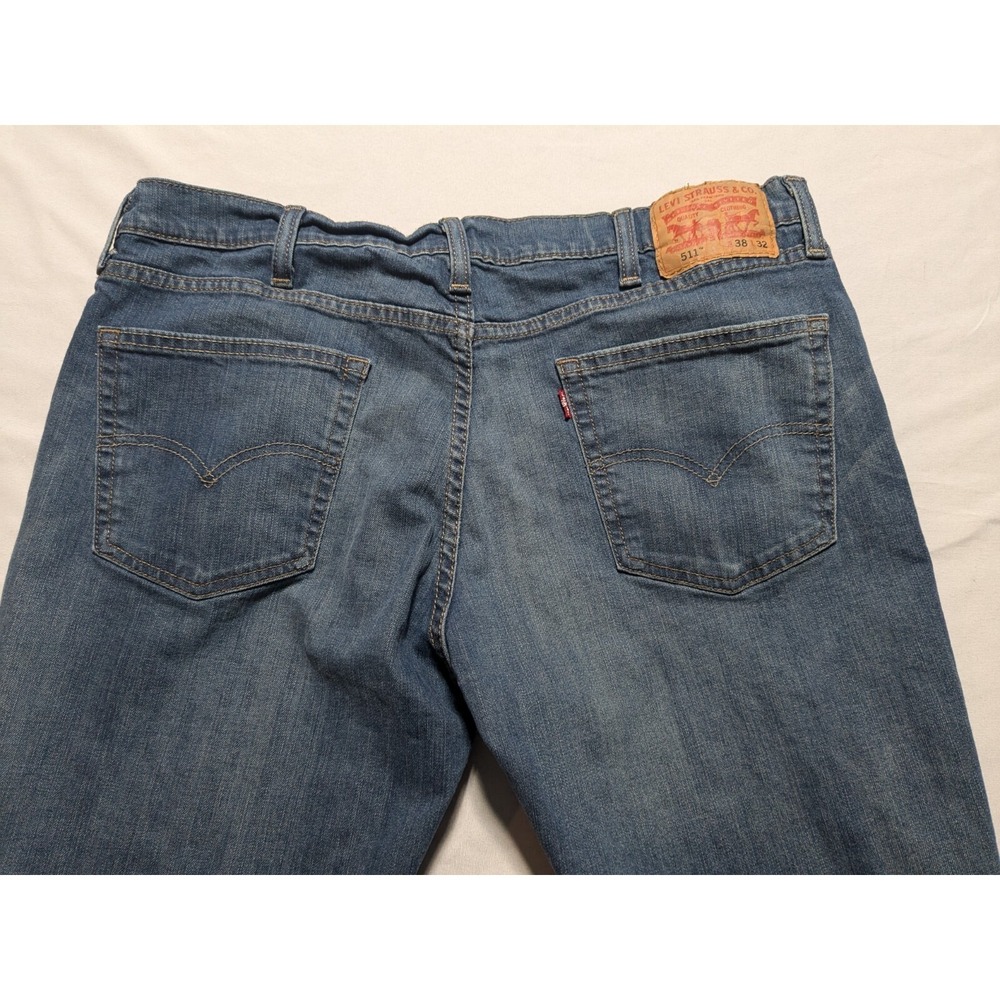 LEVIS 511 SLIM FIT Men 38X31 Stretch Denim Blue Jeans - Picture 2 of 15